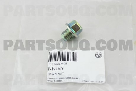 Пробка поддона картера NISSAN 11128-01M0B (фото 1)