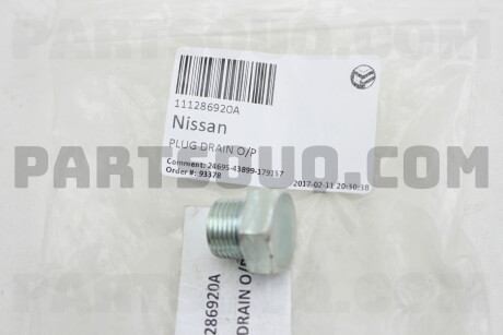 Фото автозапчастини schraube NISSAN 111286920A