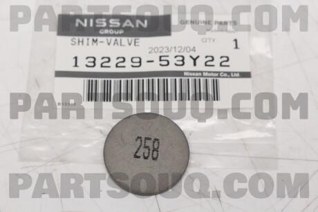 Фото автозапчасти шайба регулировки клапана 2,58mm NISSAN 1322953Y22