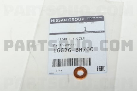 Фото автозапчасти прокладка форсунки инжектора NISSAN 16626BN700