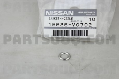 Кольцо форсунки инжектора NISSAN 16626V0702 (фото 1)