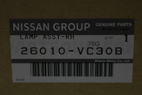 Передняя фара NISSAN 26010VC30B