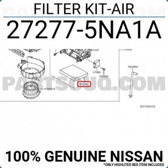 Фільтр повітряний кондиціонера (салону) NISSAN 272775NA1A