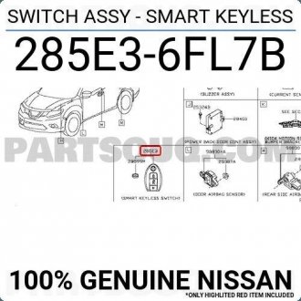 Ключ замка двери NISSAN 285E36FL7B