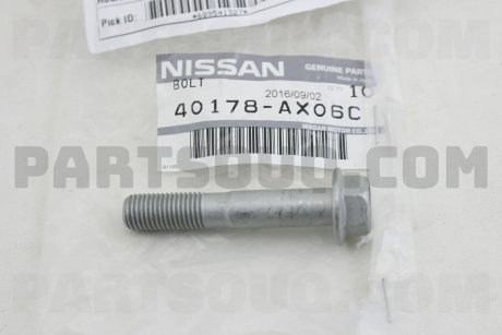 Фото автозапчастини болт підвіски NISSAN 40178AX06C