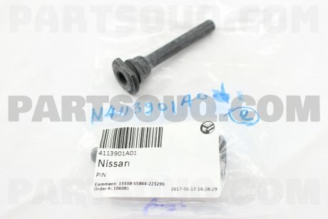 Втулка направляющая тормозного суппорта NISSAN 4113901A01