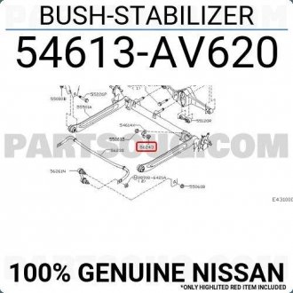Втулка стабілізатора NISSAN 54613AV620 (фото 1)