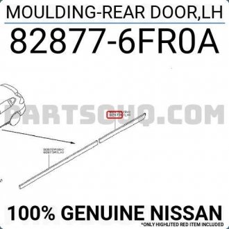 Молдінг задньої двері NISSAN 828776FR0A (фото 1)