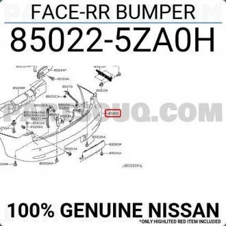 Бампер задній NISSAN 850225ZA0H (фото 1)