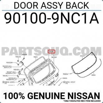 Панель задней (5) двери NISSAN 901009NC1A
