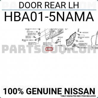 Панель задней двери NISSAN HBA015NAMA
