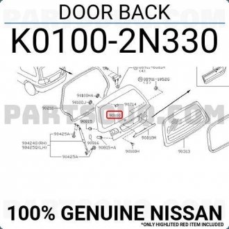 Дверь багажника NISSAN K01002N330