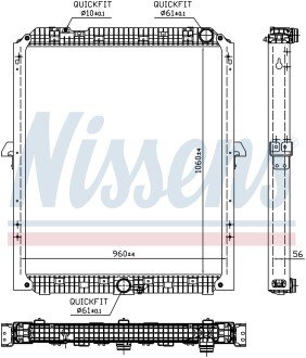 Фото автозапчасти chЕ‚odnica wody MB Act.4,Arocs 11r- 1055x960 kpl.Ni NISSENS 0401001174