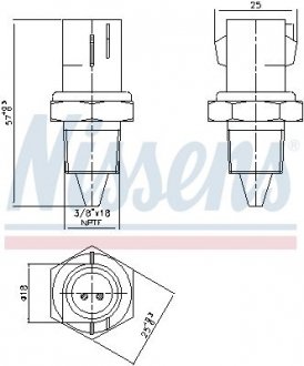 Фото автозапчастини датчик температури NISSENS 207012