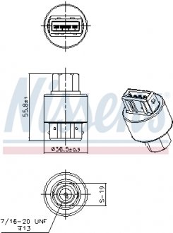Датчик тиску кондиціонера Citroen Berlingo/Jumpy/Fiat Scudo 1.1-2.0 HDI 96-11 NISSENS 301008 (фото 1)