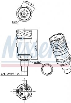 Фото автозапчасти włącznik ciśnieniowy klimatyzacji pasuje do: VOLVO FL, FLC, FM10, FM12, FM7, FM9 D10A320-D9B300 09.96- NISSENS 301028