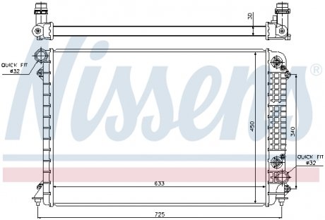 Фото автозапчасти радиатор двигателя AUDI A8 2.5D 01.97-04.00 NISSENS 60241