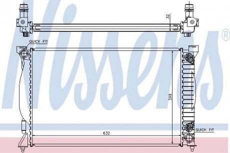 Радиатор двигателя (АКПП) AUDI A4 2.4 09.01-12.05 NISSENS 60300A (фото 1)