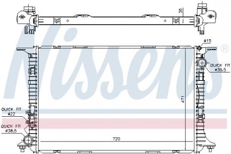 Радиатор двигателя (АКПП/МКПП) AUDI A8 4.0 04.12-01.18 NISSENS 60359