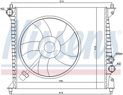 Фото автозапчастини радіатор двигуна AUDI A2 1.2D/1.4 02.00-08.05 NISSENS 60425 (фото 1)