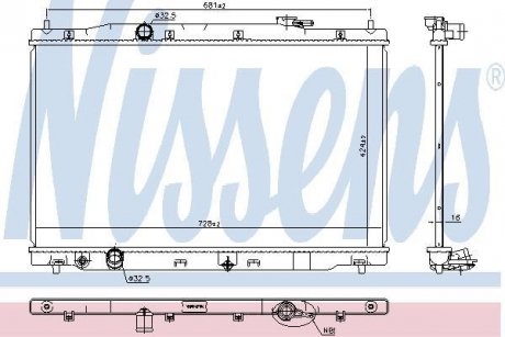 Фото автозапчастини радіатор HONDA CR-V (RM) (12-) 2.0 i 16V NISSENS 606444