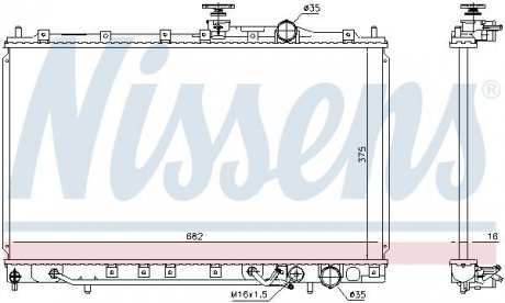 Фото автозапчасти радиатор двигателя (АКПП) MITSUBISHI COLT IV, LANCER V 1.3 04.92-12.96 NISSENS 606650