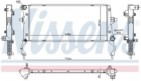 Фото автозапчастини радіатор двигуна HYUNDAI I30 1.6D 11.16- NISSENS 606739