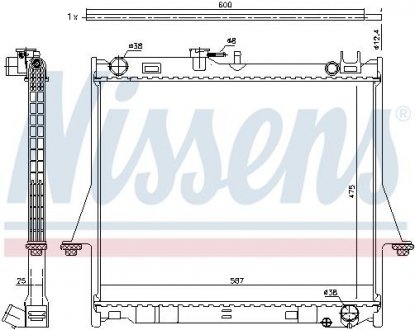 Фото автозапчасти радиатор двигателя (МКПП) ISUZU D-MAX I 3.0D 01.07-06.12 NISSENS 60856