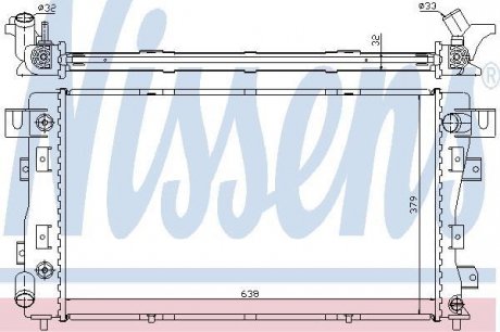 Фото автозапчасти радиатор двигателя CHRYSLER CONCORDE, NEW YORKER, VISION; DODGE INTREPID 3.3/3.5 10.92-12.98 NISSENS 609771