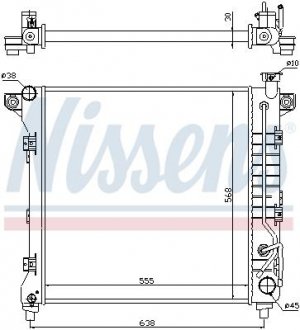 Фото автозапчасти радиатор двигателя DODGE DAKOTA, DURANGO 3.9-5.9 01.98- NISSENS 60998