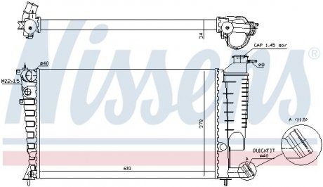 Радиатор двигателя (с монтажными элементами First Fit) CITROEN XSARA; PEUGEOT 306, 307 1.6/1.8/2.0 05.93-06.05 NISSENS 61318A (фото 1)