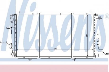 Фото автозапчасти радиатор двигателя (МКПП) CITROEN C15 1.8D/1.9D 07.86-12.05 NISSENS 61337