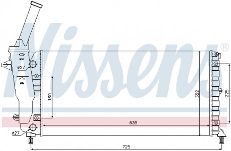 Фото автозапчасти радиатор двигателя LANCIA Y 1.2 03.96-09.03 NISSENS 61893