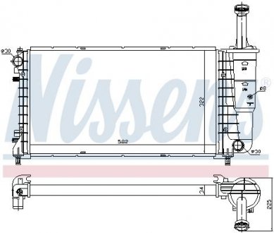 Радиатор двигателя FIAT IDEA; LANCIA MUSA, YPSILON 1.4/1.4LPG 10.03- NISSENS 61898 (фото 1)