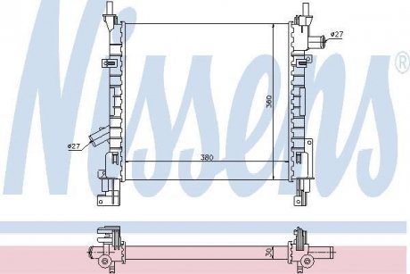 Фото автозапчасти радиатор двигателя FORD KA, STREET KA 1.3/1.6 09.96-11.08 NISSENS 62005