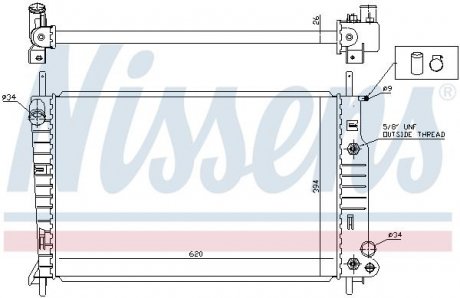 Фото автозапчасти радиатор двигателя FORD COUGAR, MONDEO I, MONDEO II 2.5 07.94-12.01 NISSENS 62050