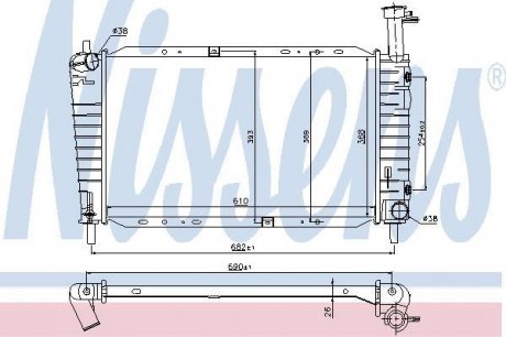 Фото автозапчасти радиатор двигателя FORD USA TAURUS 3.0ALK/3.8 02.88-12.95 NISSENS 62065