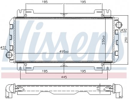 Фото автозапчасти радиатор двигателя (МКПП) FORD FIESTA, FIESTA II 1.0/1.1 08.83-11.89 NISSENS 62093