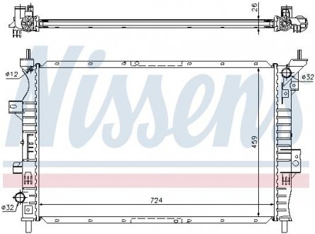 Фото автозапчасти радиатор двигателя LDV MAXUS 2.5D 02.05-12.09 NISSENS 62357