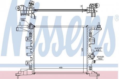 Радиатор двигателя NISSAN NV400; OPEL MERIVA B 1.4/2.3D 06.10- NISSENS 630734 (фото 1)