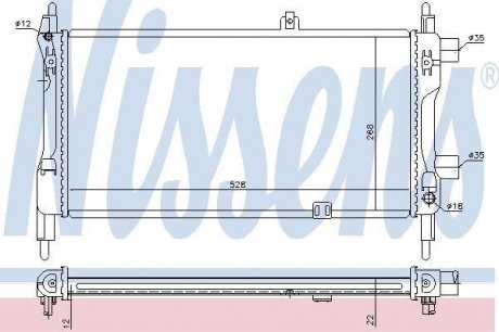 Фото автозапчасти радиатор двигателя OPEL KADETT E 1.2 09.84-07.86 NISSENS 632391