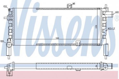 Фото автозапчасти радиатор двигателя OPEL CORSA A, CORSA A TR 1.2/1.3/1.4 09.82-03.93 NISSENS 63287