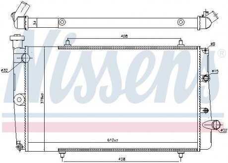 Фото автозапчасти радиатор двигателя PEUGEOT 309 I, 309 II 1.1-1.9D 10.85-12.93 NISSENS 634811