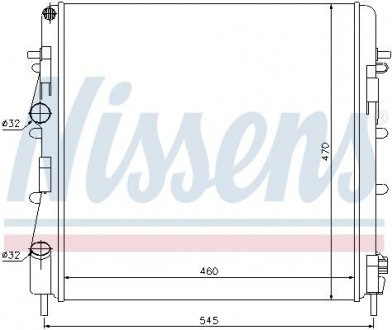 Фото автозапчасти радиатор двигателя NISSAN KUBISTAR; RENAULT KANGOO, KANGOO EXPRESS 1.5D 12.01- NISSENS 63763