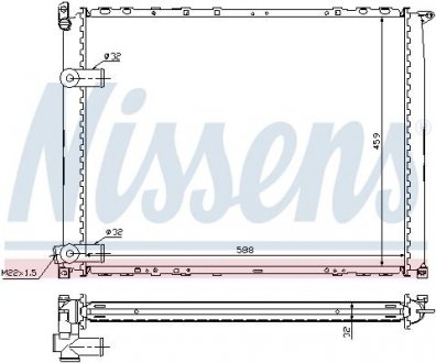 Фото автозапчасти радиатор двигателя RENAULT SAFRANE I, SAFRANE II 2.0-2.5D 04.92-12.00 NISSENS 63943A