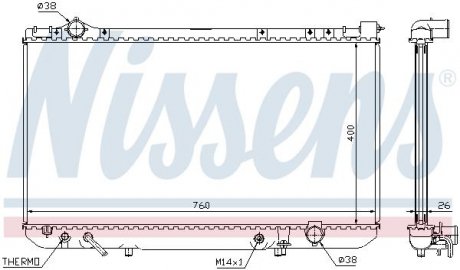 Фото автозапчасти радиатор двигателя LEXUS LS 4.0 12.89-12.95 NISSENS 64756