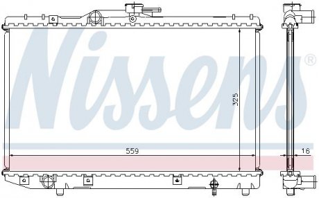 Фото автозапчастини радіатор двигуна (з монтажними елементами First Fit) TOYOTA STARLET 1.3 12.89-10.99 NISSENS 64773