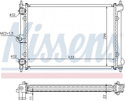 Фото автозапчасти радиатор двигателя (МКПП) Volkswagen POLO, POLO CLASSIC 1.0/1.3 01.85-09.94 NISSENS 651721