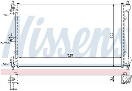 Радиатор двигателя (МКПП) Volkswagen POLO, POLO CLASSIC 1.4D 08.90-09.94 NISSENS 651731