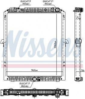 Фото автозапчасти радиатор двигателя (с рамой) MERCEDES ACTROS MP4/MP5, ANTOS, AROCS M936.992-OM936.916 07.11- NISSENS 67176